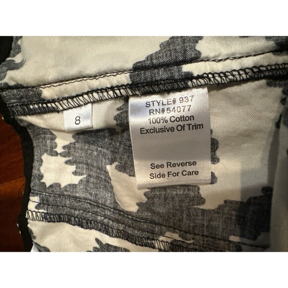 CAbi Women’s Skirt Size 8 Flare Boho Embroidered Stitch Black White 937 - Picture 10 of 14